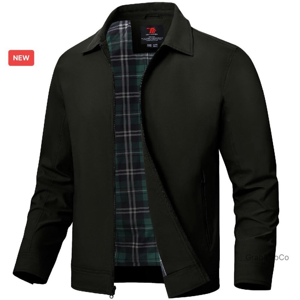 Lightweight Windbreaker Full Zip Casual Jacket Classic Fit Golf Business